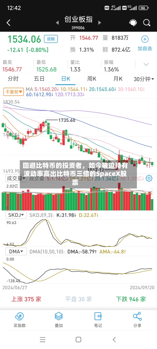 回避比特币的投资者	，如今被迫持有波动率高出比特币三倍的SpaceX股票-第1张图片