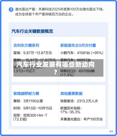 汽车行业发展有哪些新动向?
